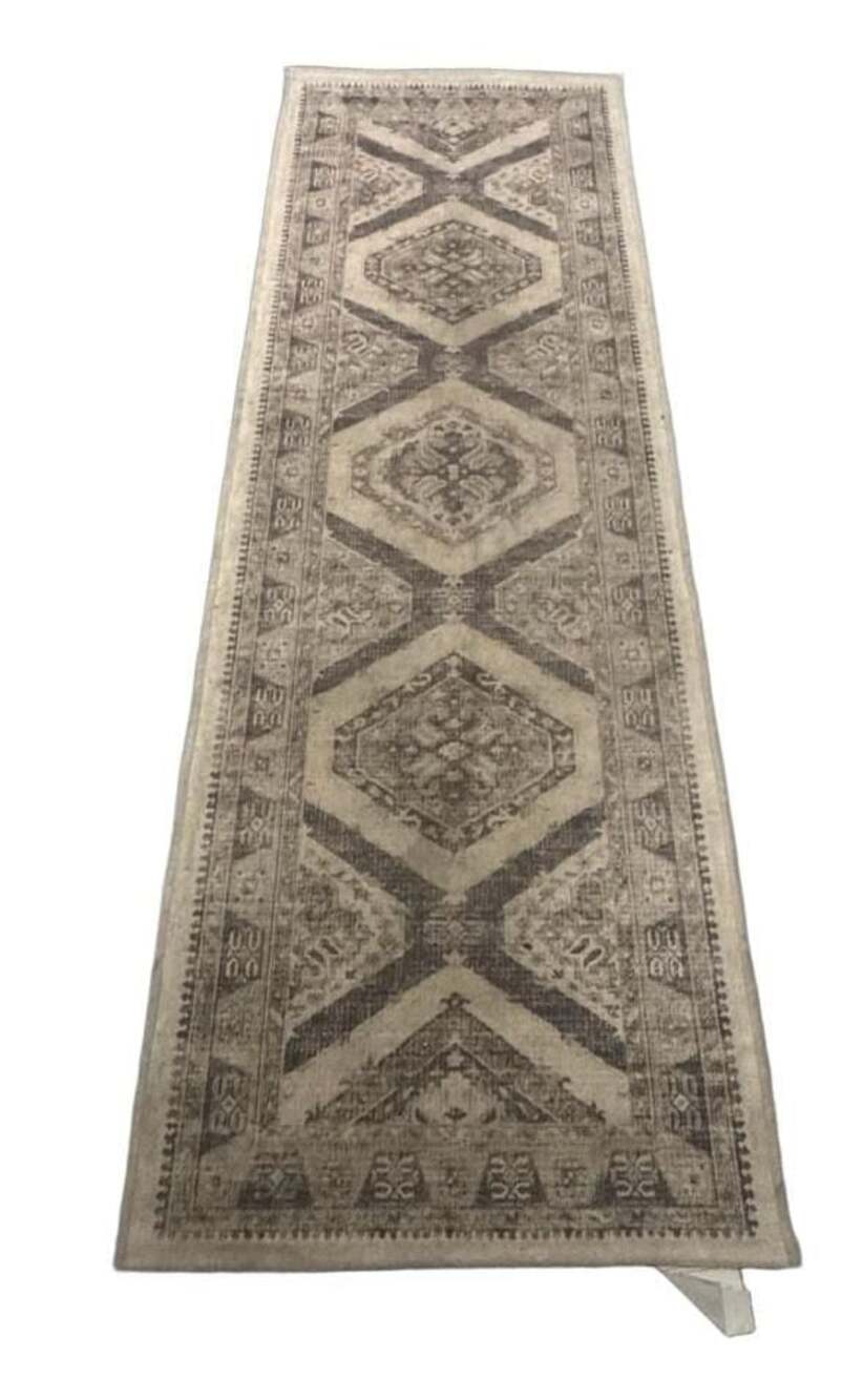 allen + roth 2 ft 4 in x 7 ft Grey Brown Indoor Machine Washable Runner Rug